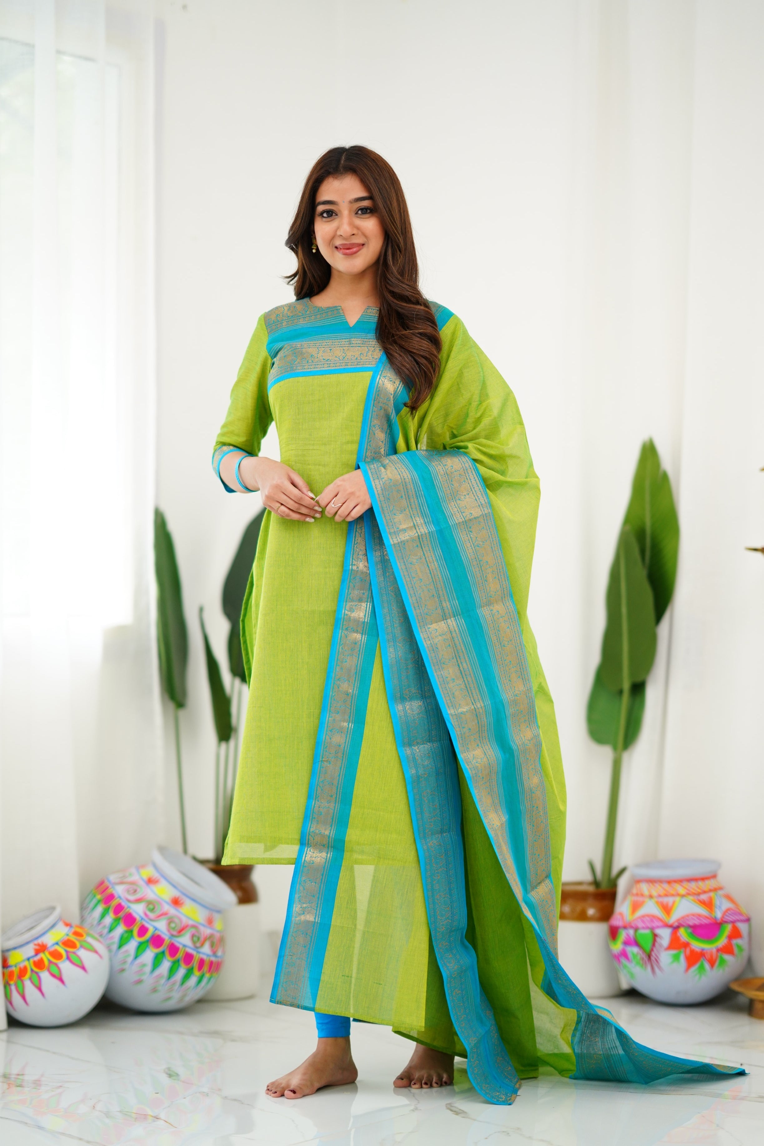Meera Heavy Jequard Suit Set & Dupatta.