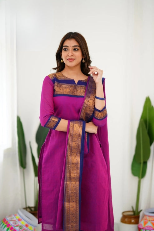 Meera Heavy Jequard Suit Set & Dupatta.