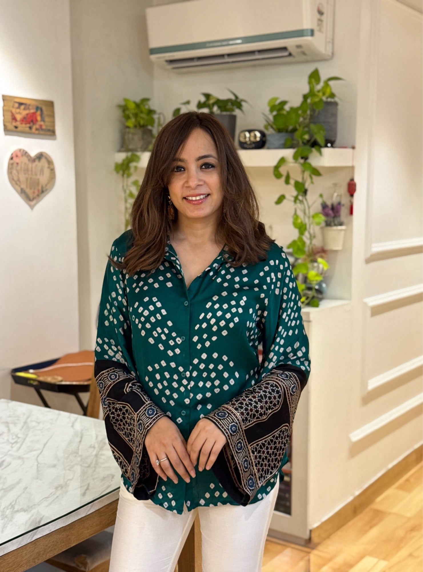 Sufi Silk Bandhani Ajrak heritage Shirt & Pant Style