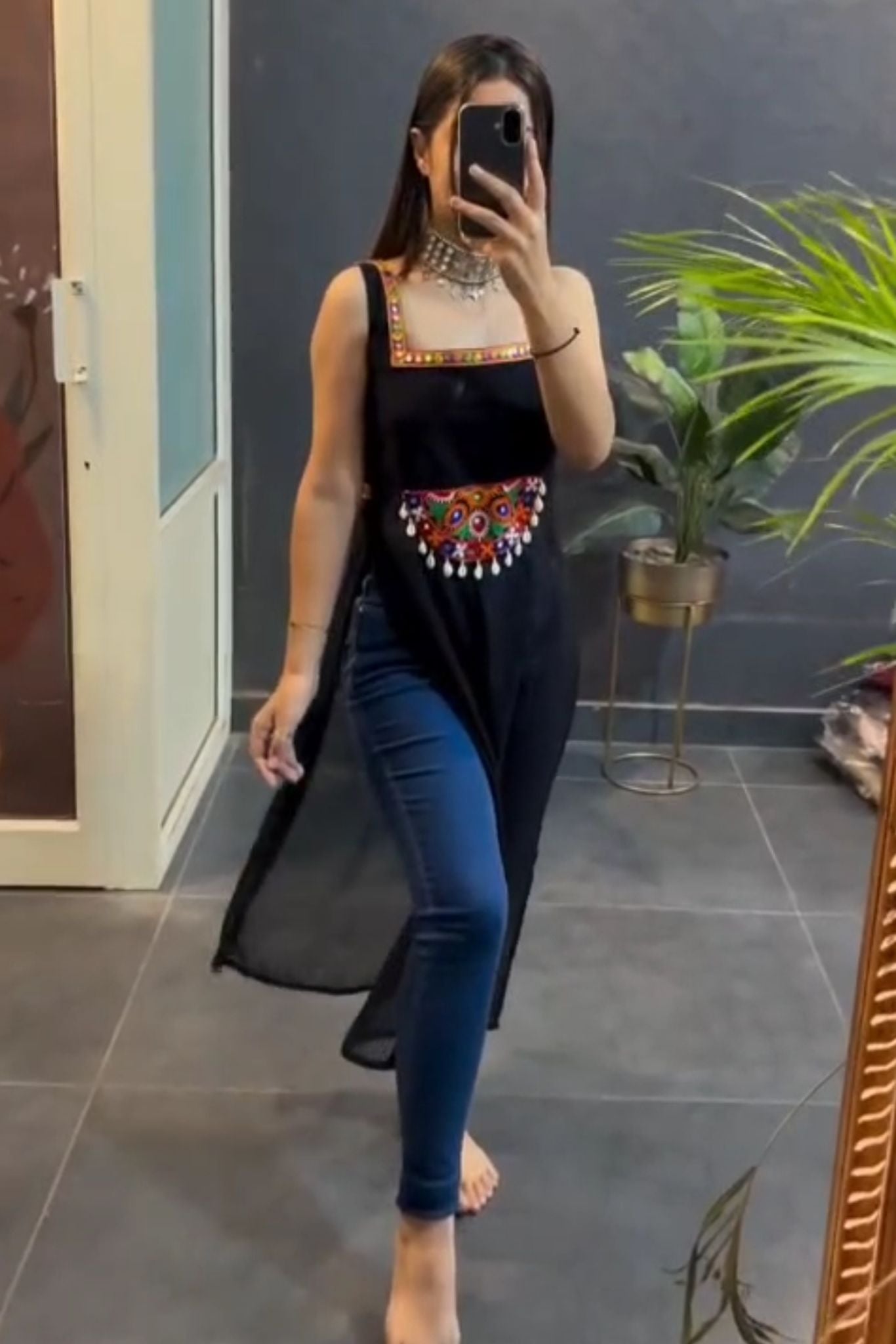 Noor-e-Navratri – Black Beauty Kurti. ( only kurti )