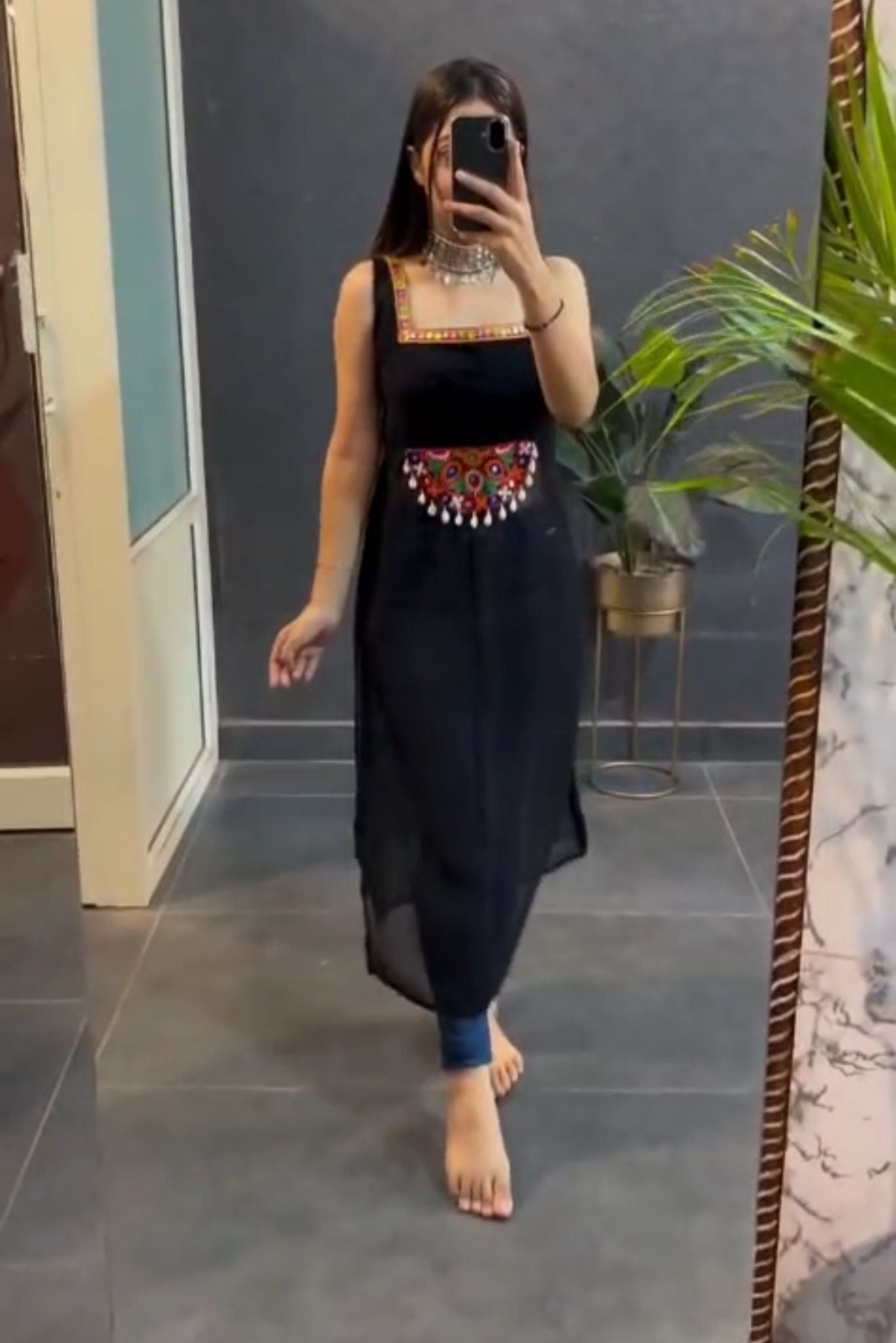 Noor-e-Navratri – Black Beauty Kurti. ( only kurti )