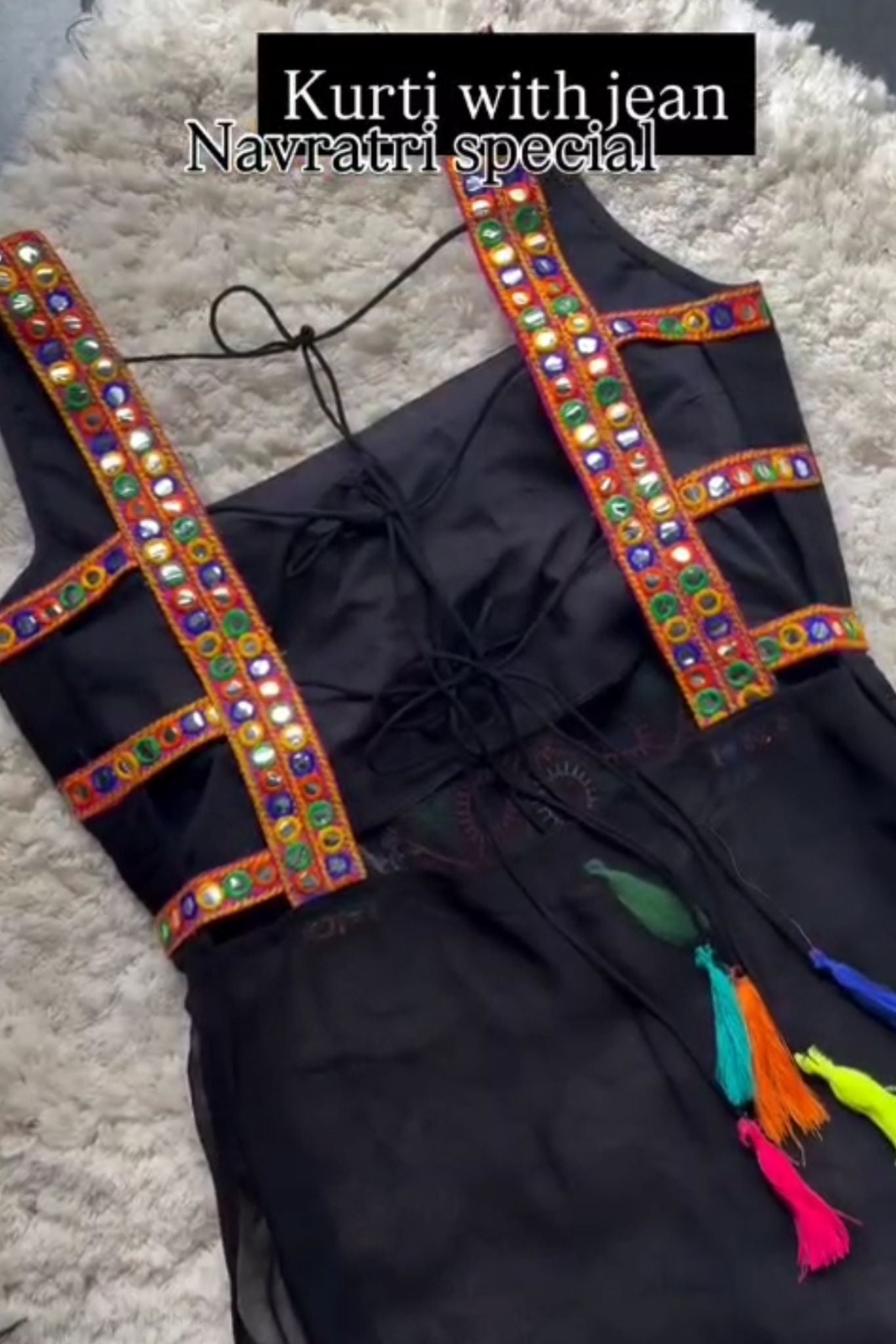 Noor-e-Navratri – Black Beauty Kurti. ( only kurti )