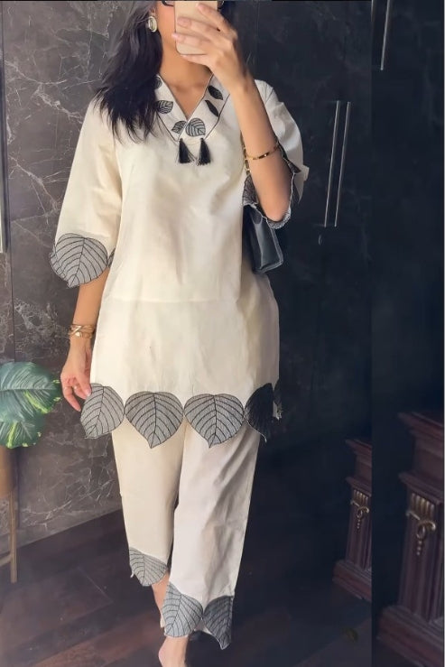 Leaf Pure Cotton Co-ords Set by Designer