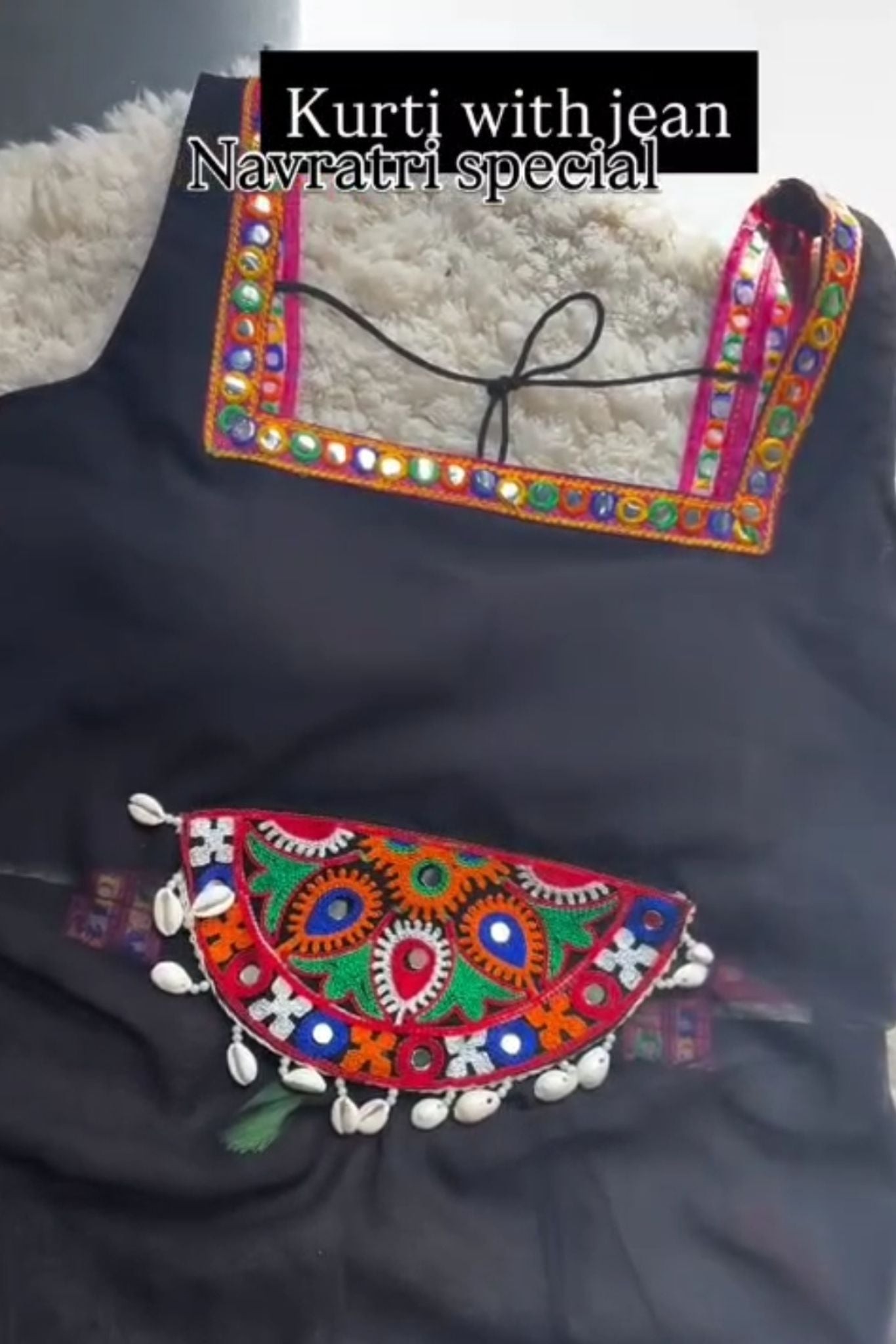 Noor-e-Navratri – Black Beauty Kurti. ( only kurti )