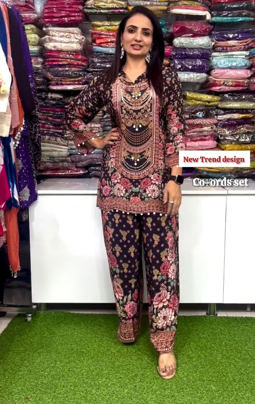 jisora Heavy Fancy Black Co-ords set