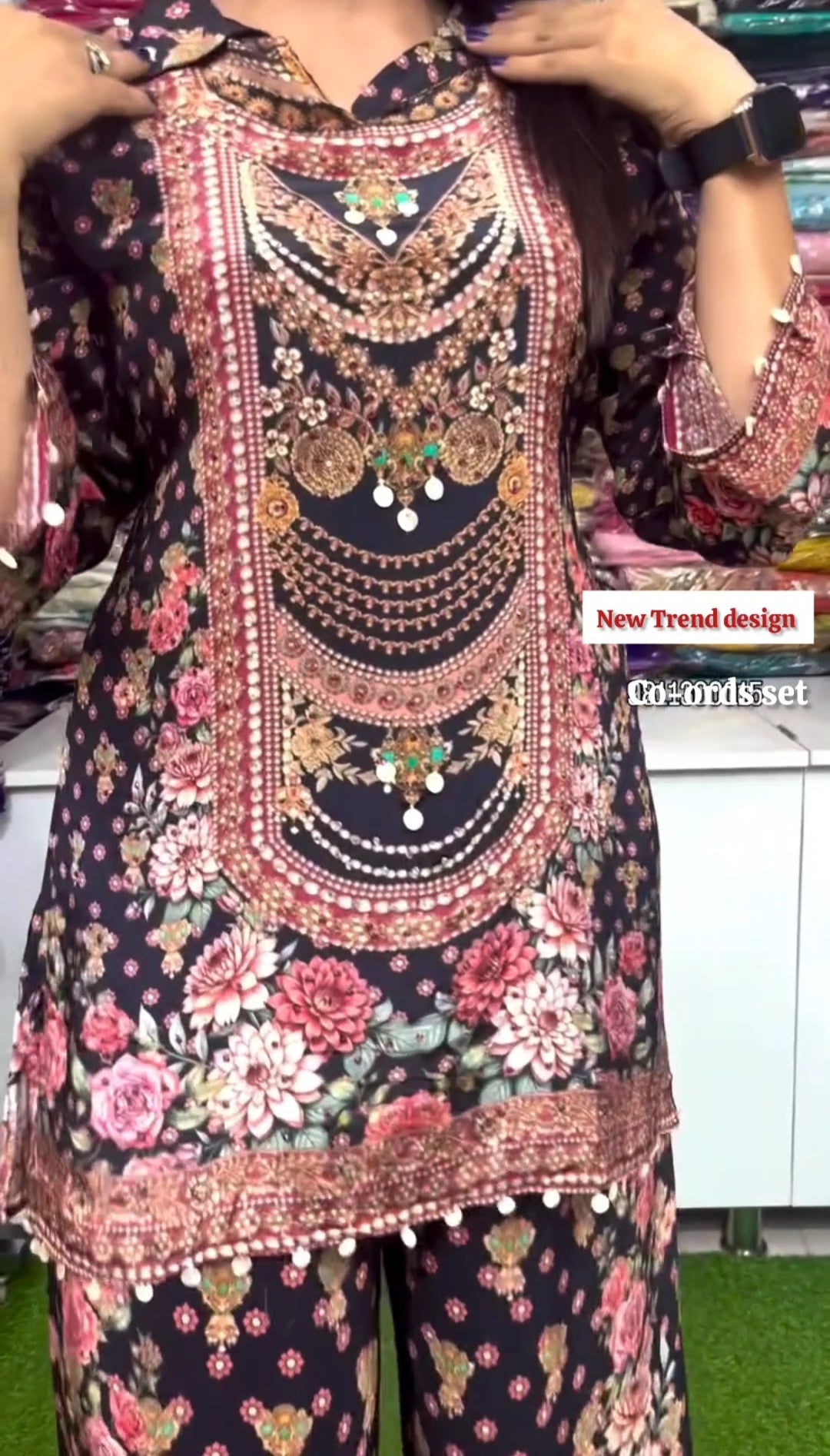 jisora Heavy Fancy Black Co-ords set