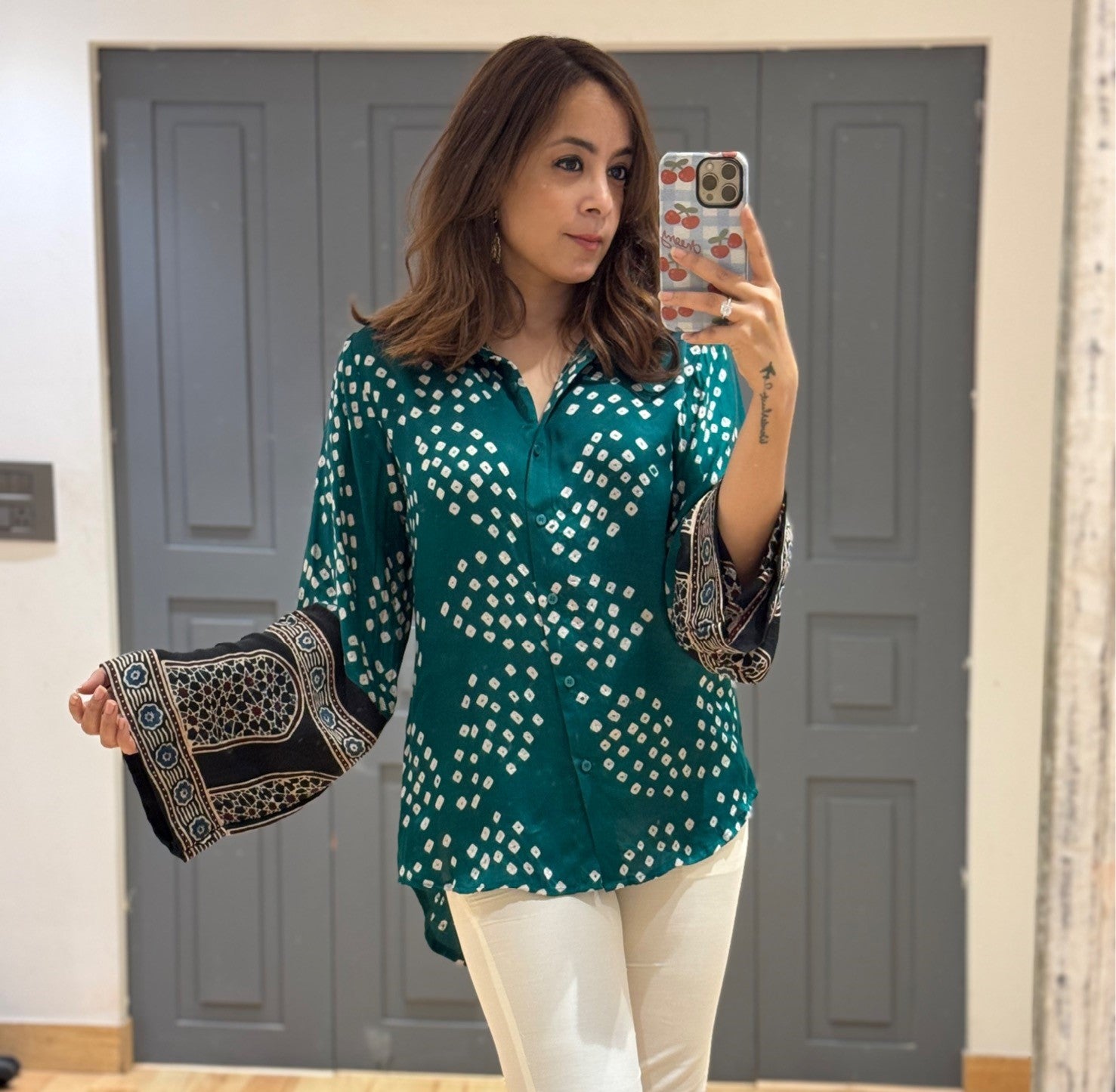 Kanthakala Sufi Silk Bandhani Ajrak heritage Shirt