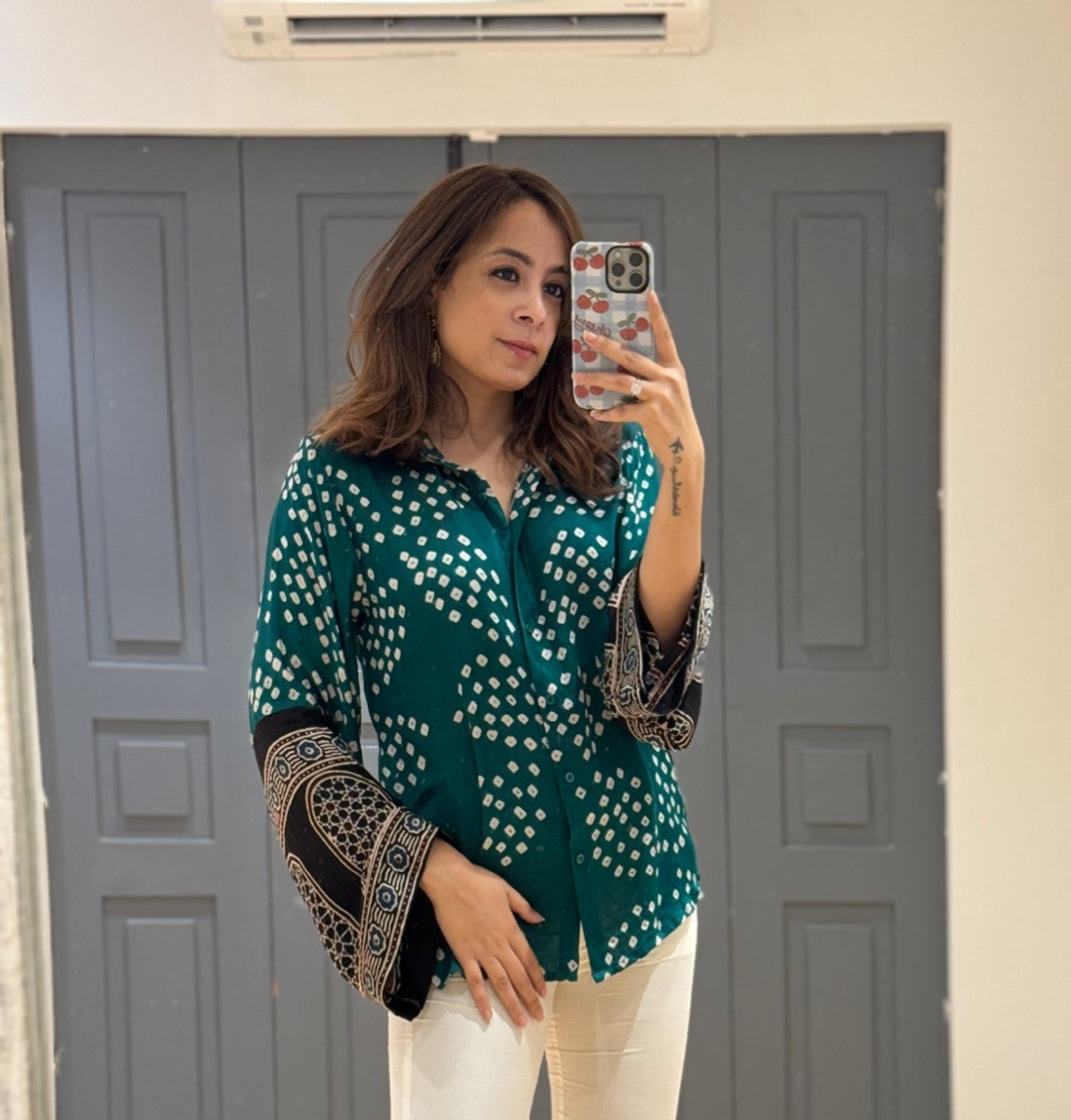 Kanthakala Sufi Silk Bandhani Ajrak heritage Shirt