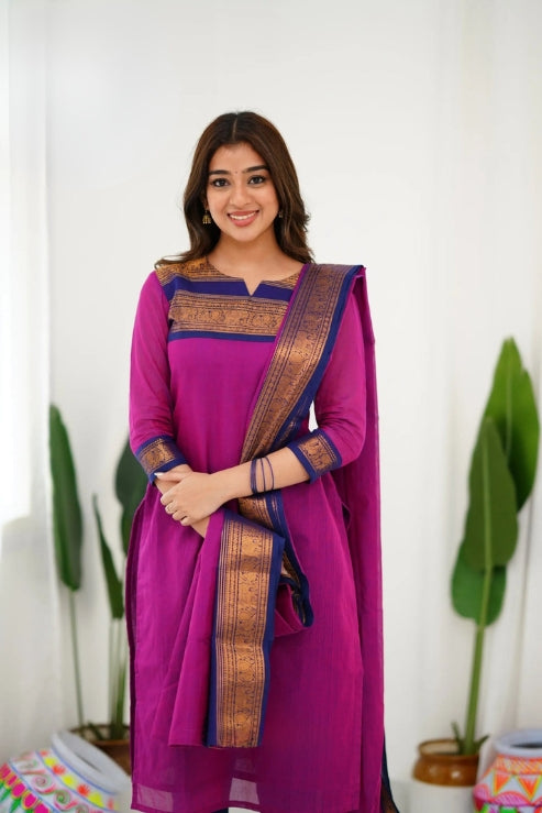 Meera Heavy Jequard Suit Set & Dupatta.