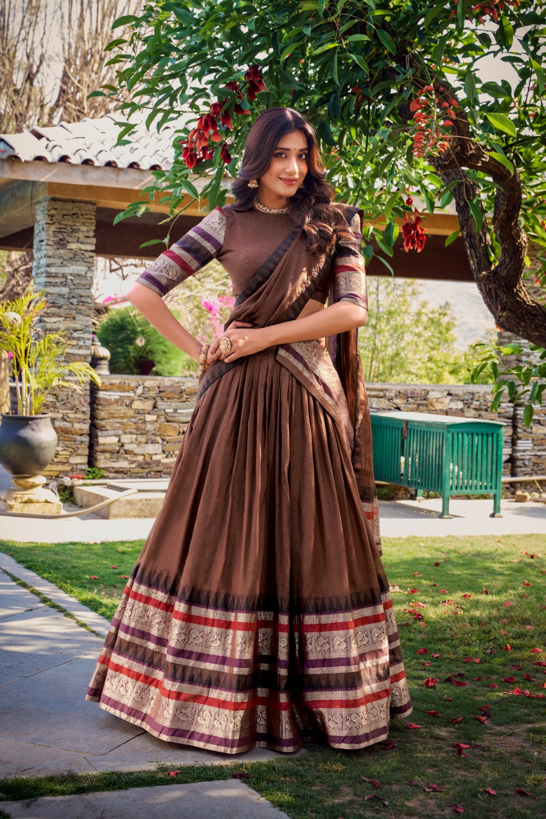 Kanthakala NIRUPA Pure Chanderi Lehenga Set – A Tale of Royal Elegance
