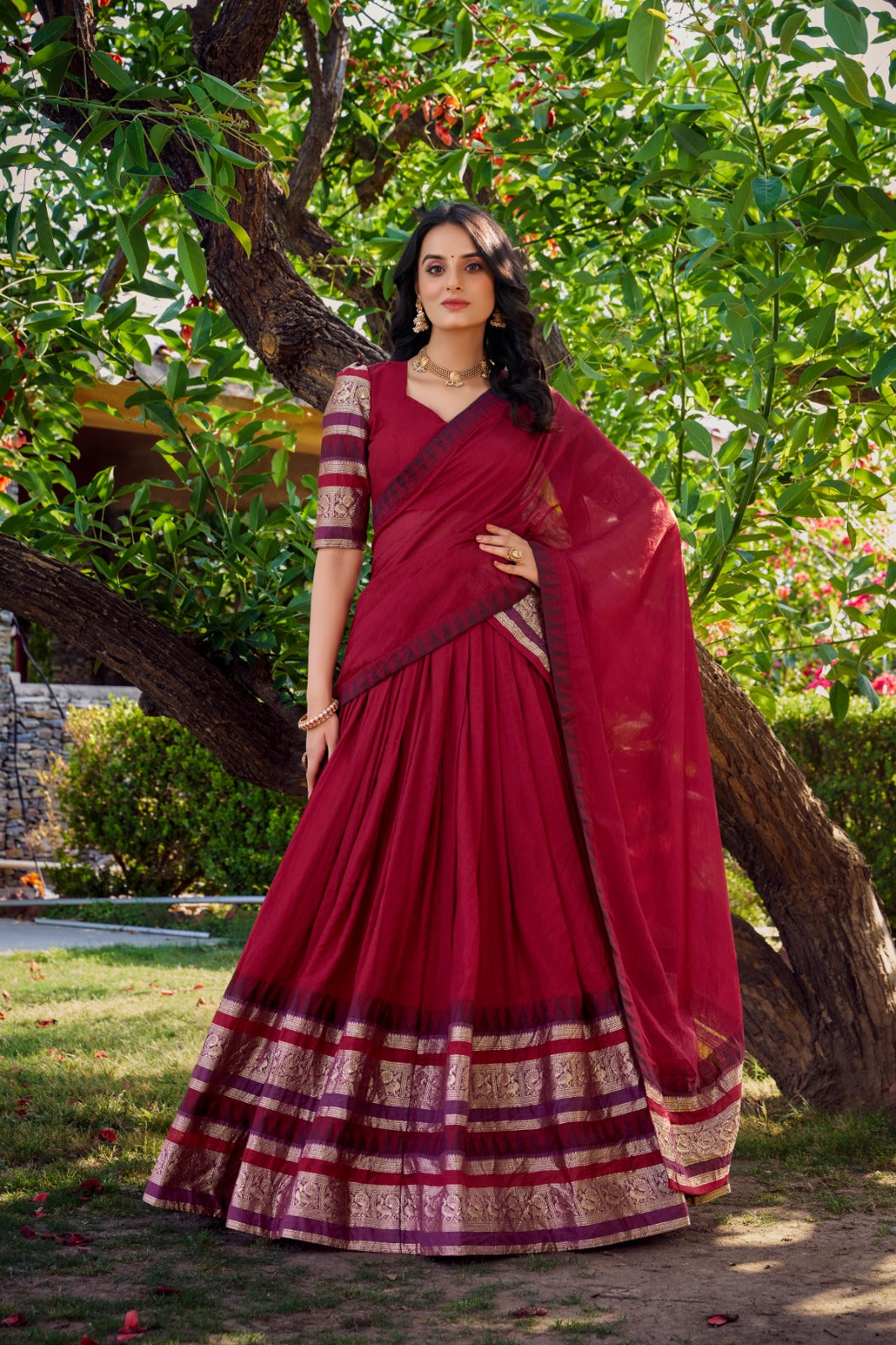 Kanthakala NIRUPA Pure Chanderi Lehenga Set – A Tale of Royal Elegance