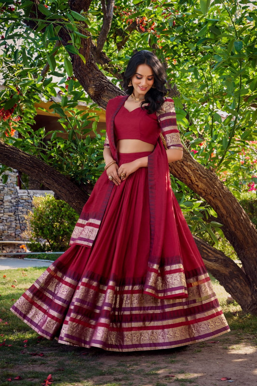 Kanthakala NIRUPA Pure Chanderi Lehenga Set – A Tale of Royal Elegance
