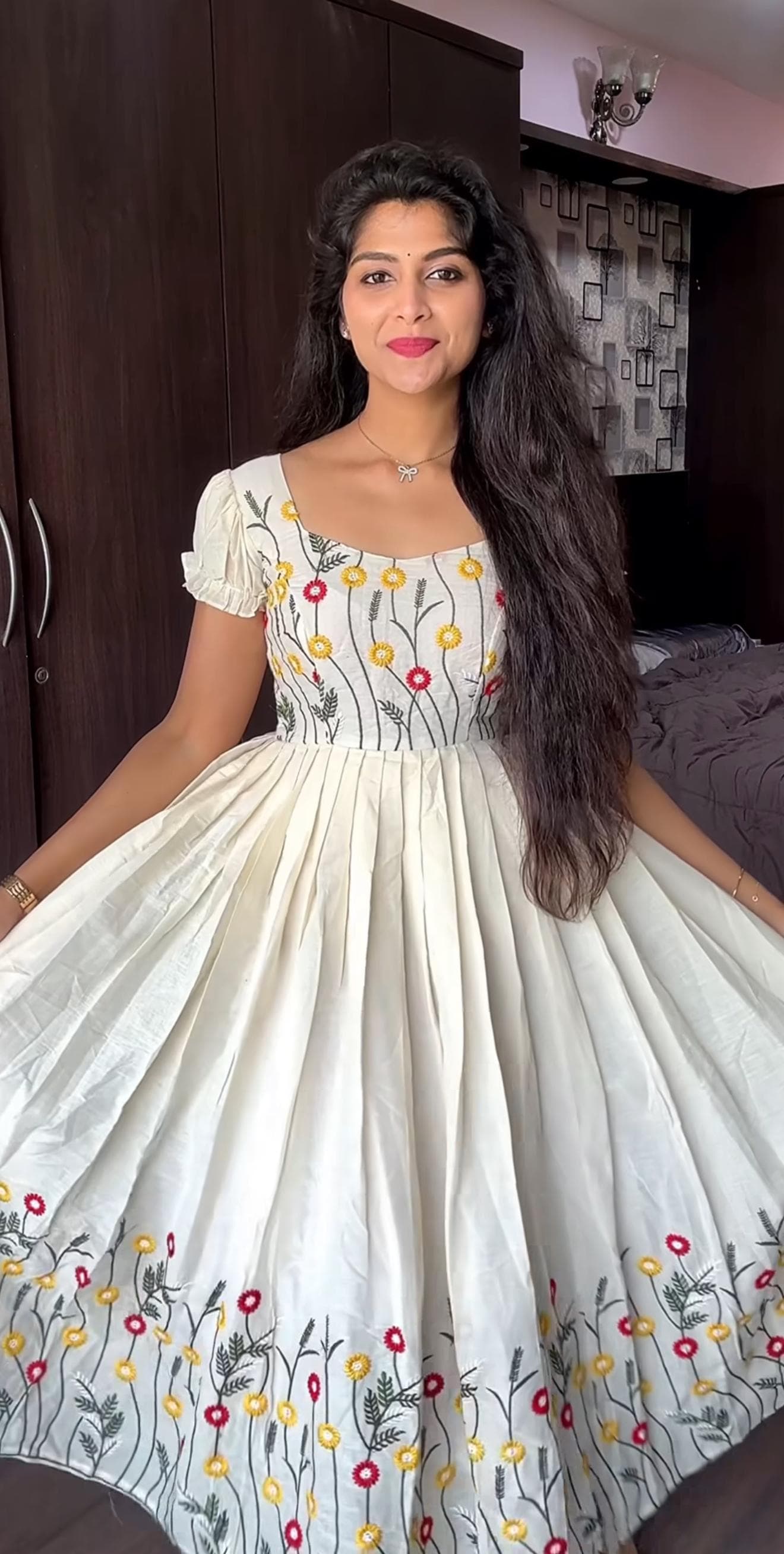 maxi Pure Cotton White Stylish Frock for Women