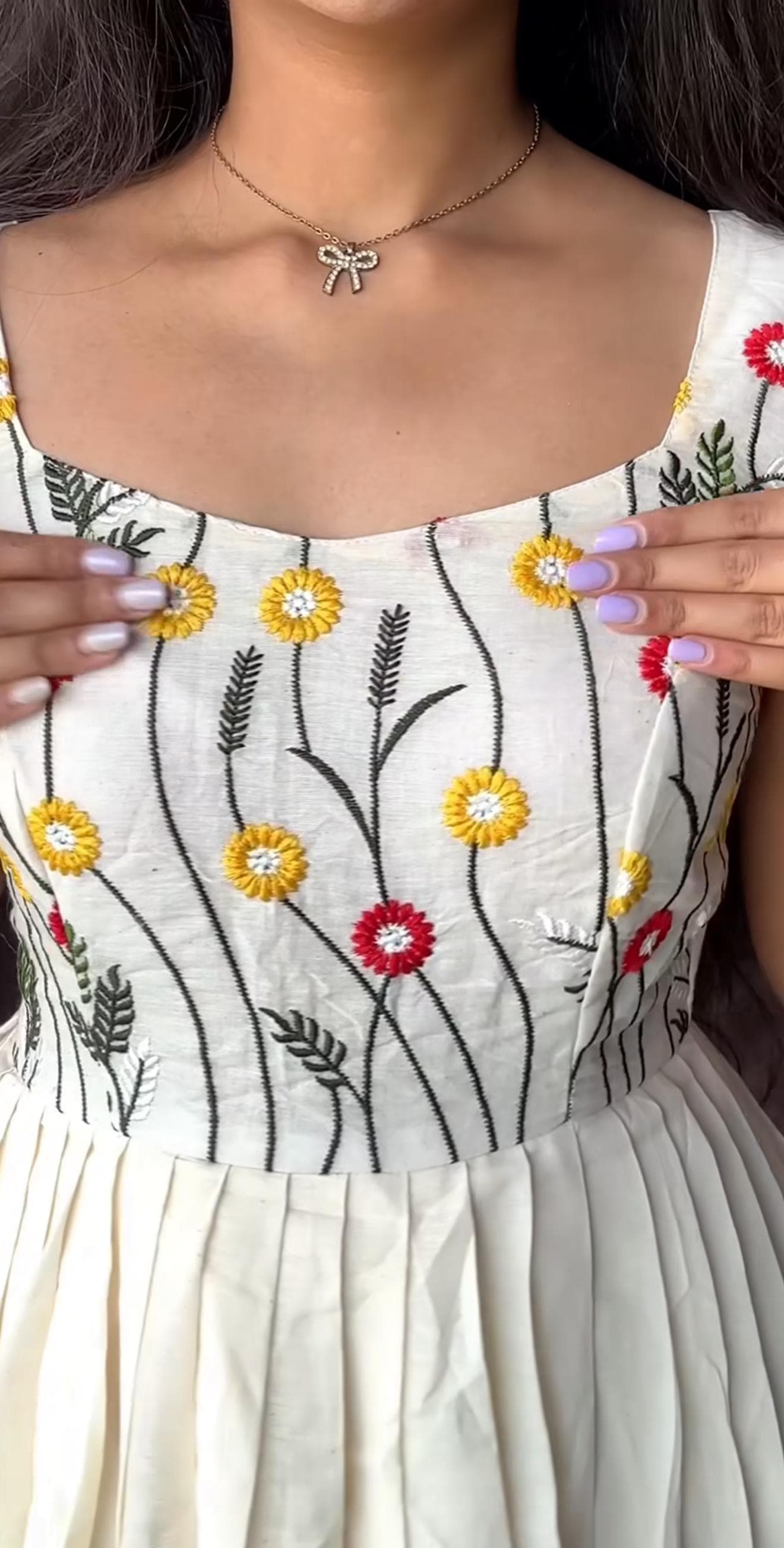 maxi Pure Cotton White Stylish Frock for Women