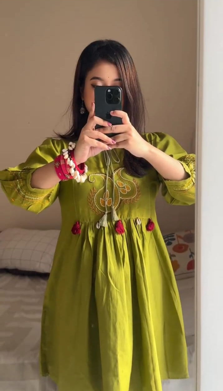 Phoolkari hand tread work Summer Special Tunic