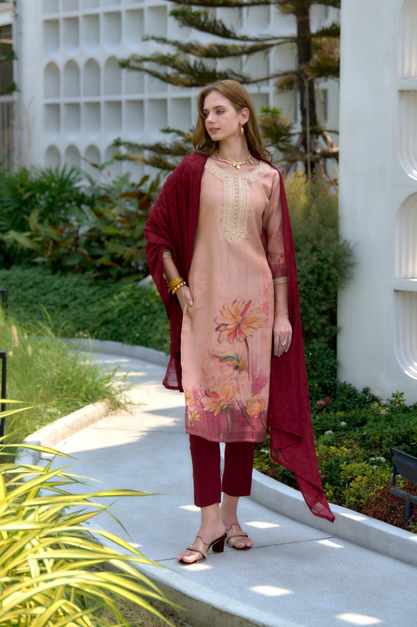 Saffron Rose – A Signature Suit Set by Designer