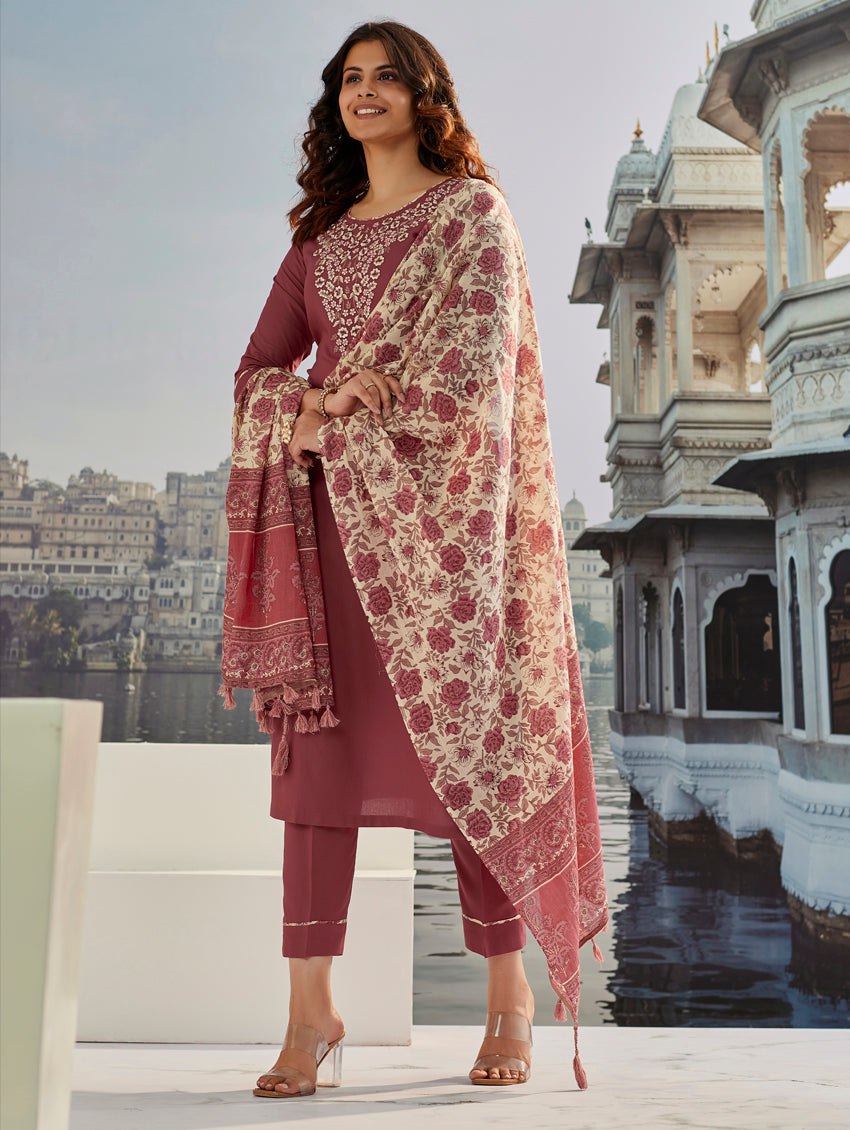 Mauve Rose – A Signature Suit Ensemble by Designer