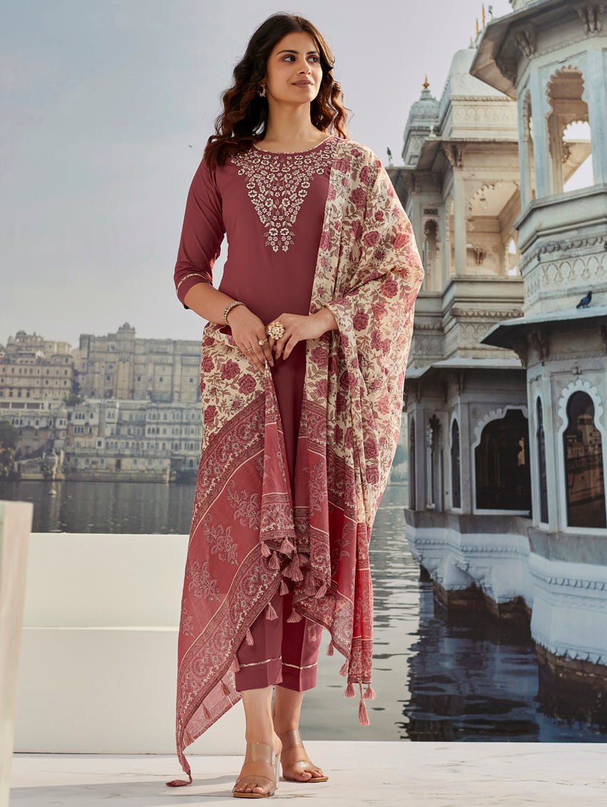 Mauve Rose – A Signature Suit Ensemble by Designer