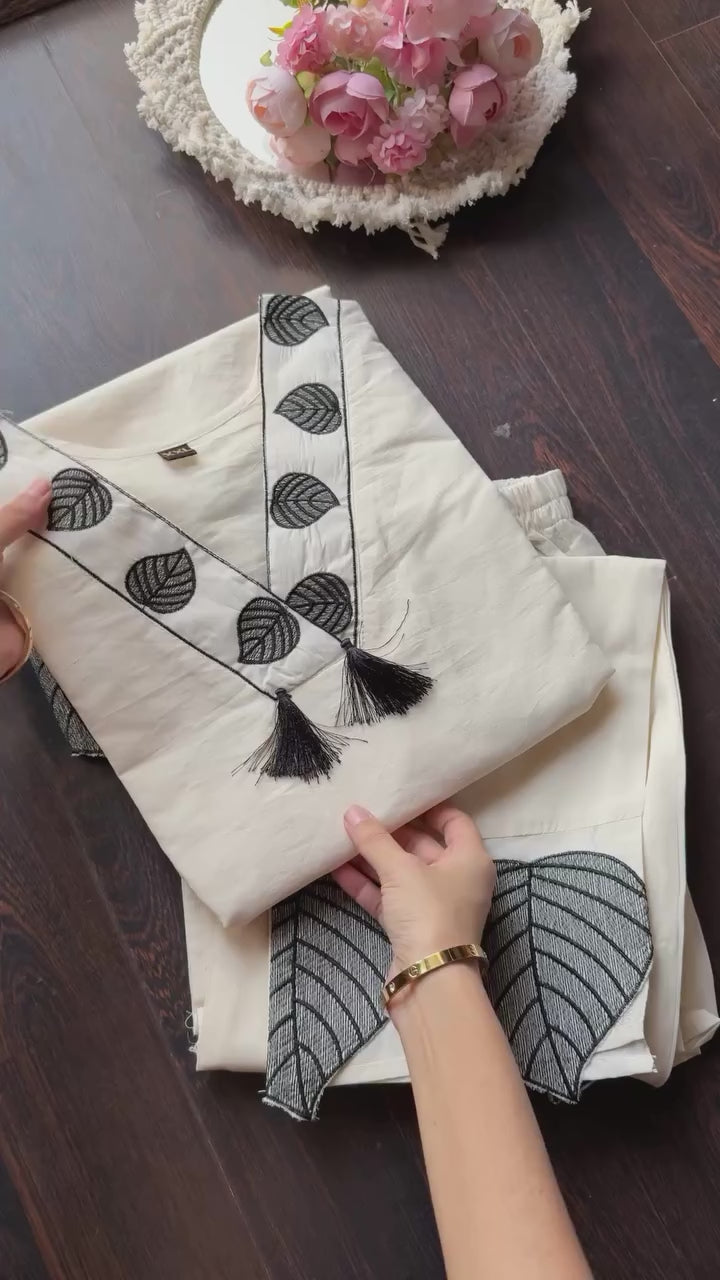 Leaf Pure Cotton Co-ords Set by Designer