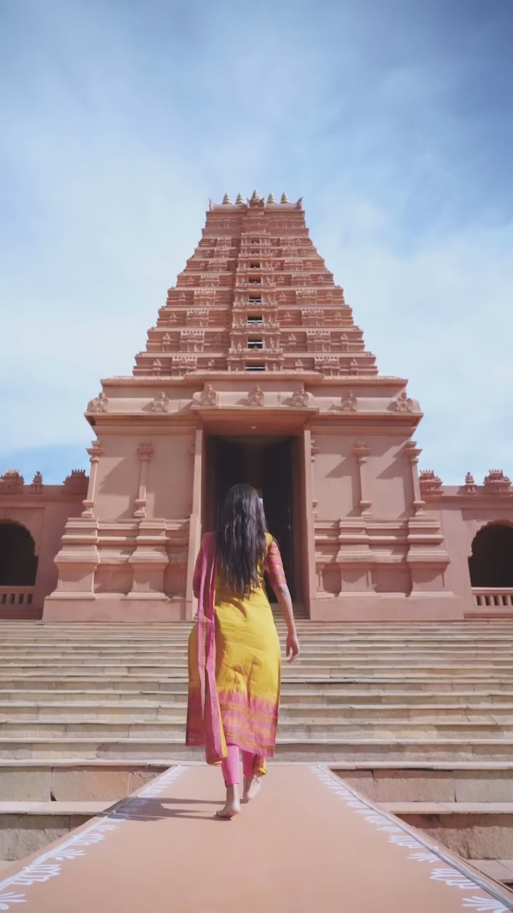 Supper Mustard Yellow Jequard Outfit