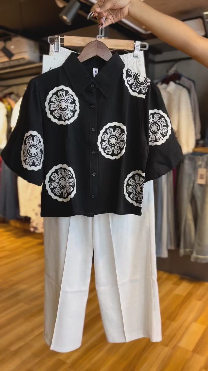 Flowero Fancy Black Shirt & pant for Women