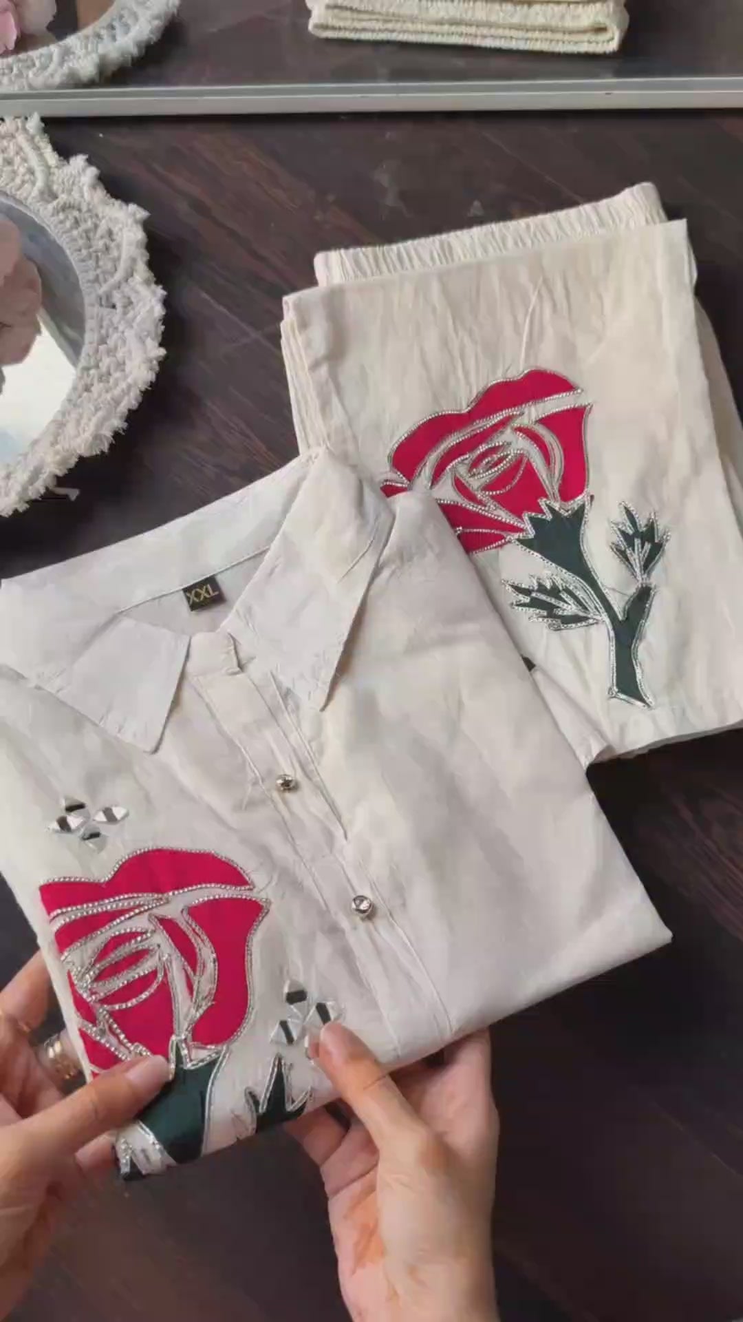 Cotton Pink Lotus Western Co-ords Set Style.